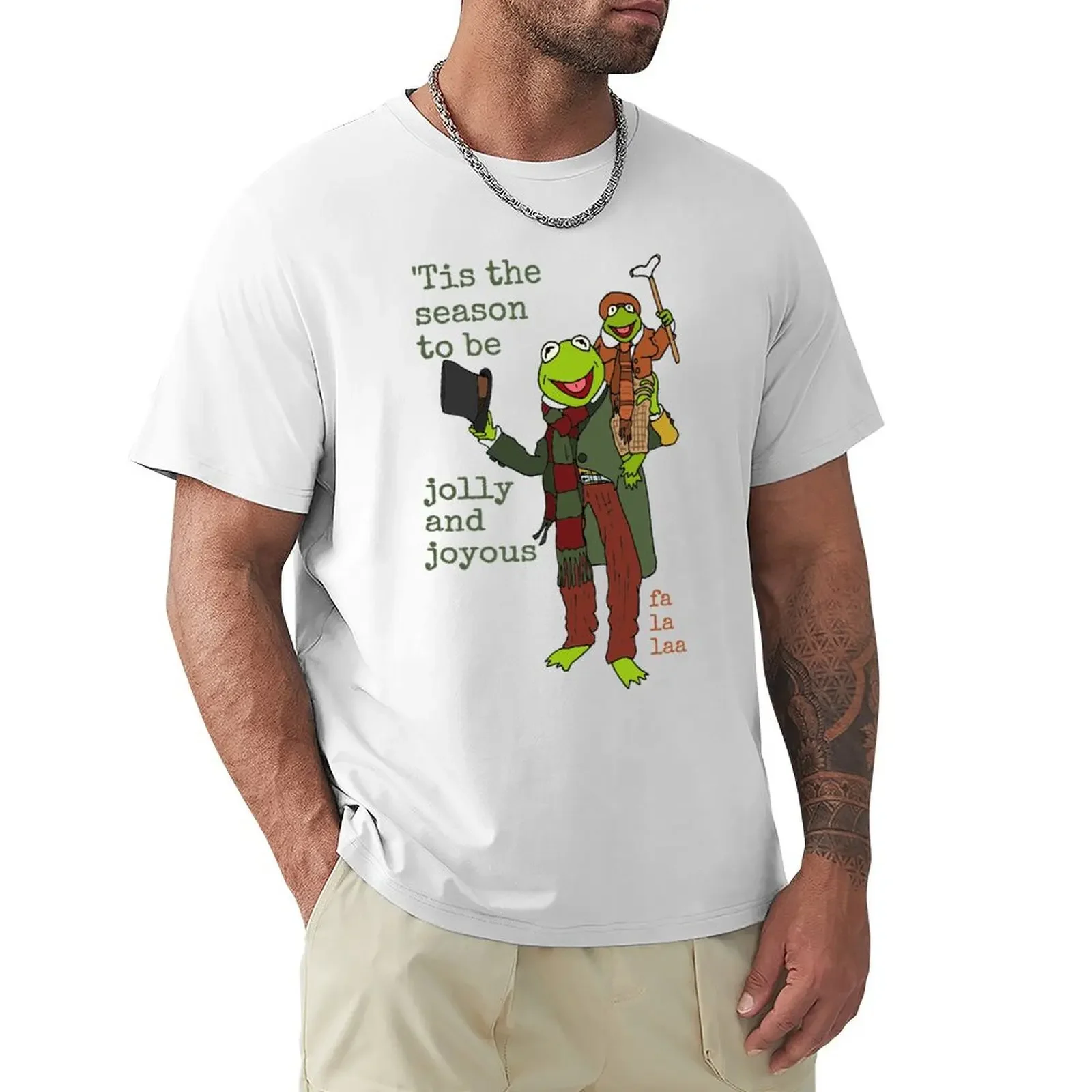 Muppet Christmas Carol - 'Tis The Season تي شيرت ثقيل الوزن تي شيرت للرجال مضحك جرافيك تي شيرت رجل وامرأة ملابس الشارع