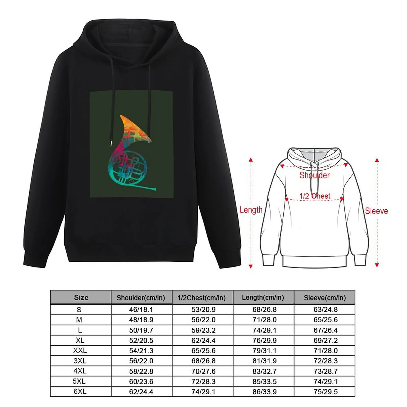 French Horn Hoodie korean clothes aesthetic clothing fashion men male clothes hoodie man