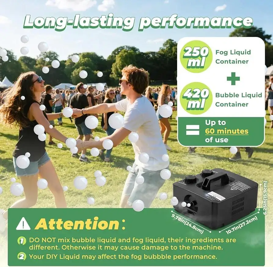 Fog Bubble Machine Portable Smoke Bubble Machine  for Indoor Outdoor Party Wedding Birthday Photograph Christmas Halloween toys