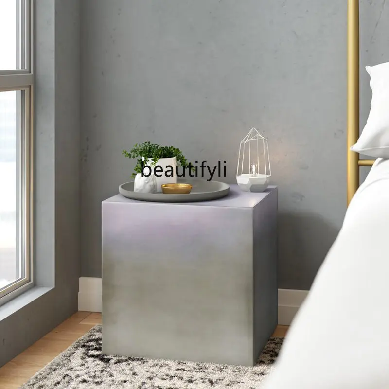 Stainless Steel Side Table Nordic Simple Sofa Corner Table Bedroom Small Coffee Table Bronze