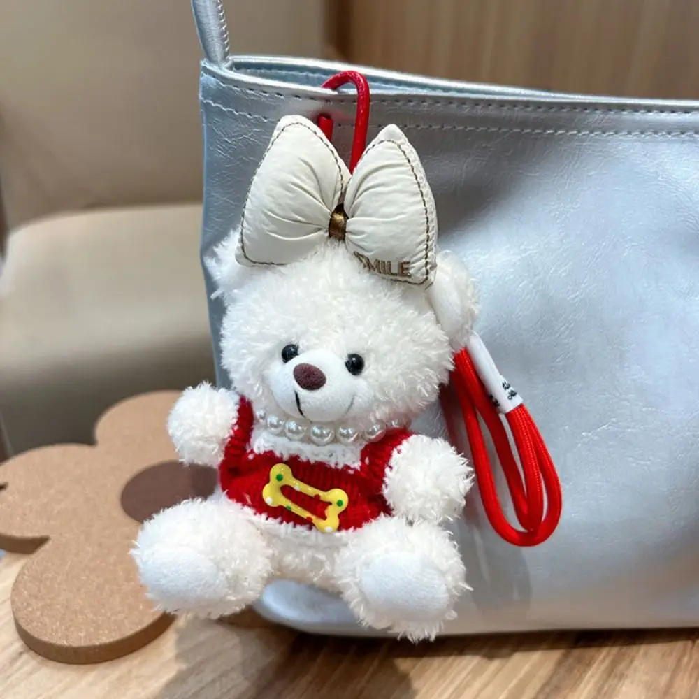 Moda carino maglione orso portachiavi borsa fascino peluche bambola auto portachiavi appeso decorazione cartone animato peluche bambola ciondolo