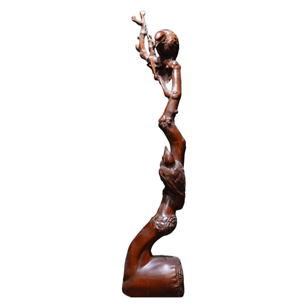 Décoration en bois sculpté, double joie, oiseau, branche de prunier, porte-stylo, sculpture, bonheur, harmonie, célébration, plénitude, décoration de chambre