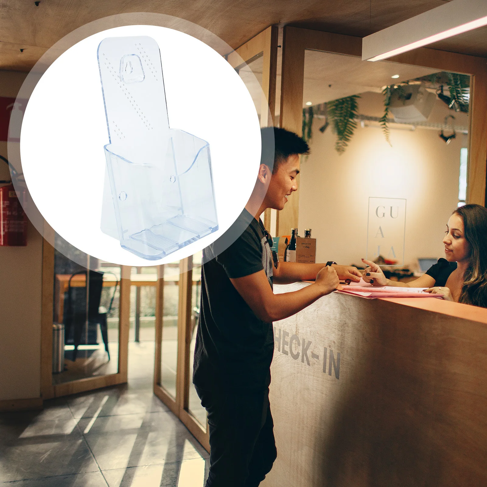 2Pcs A6 Acrylic Literature Holder Practical Storage for Brochures Catalogs Pamphlets Clear Display Stand