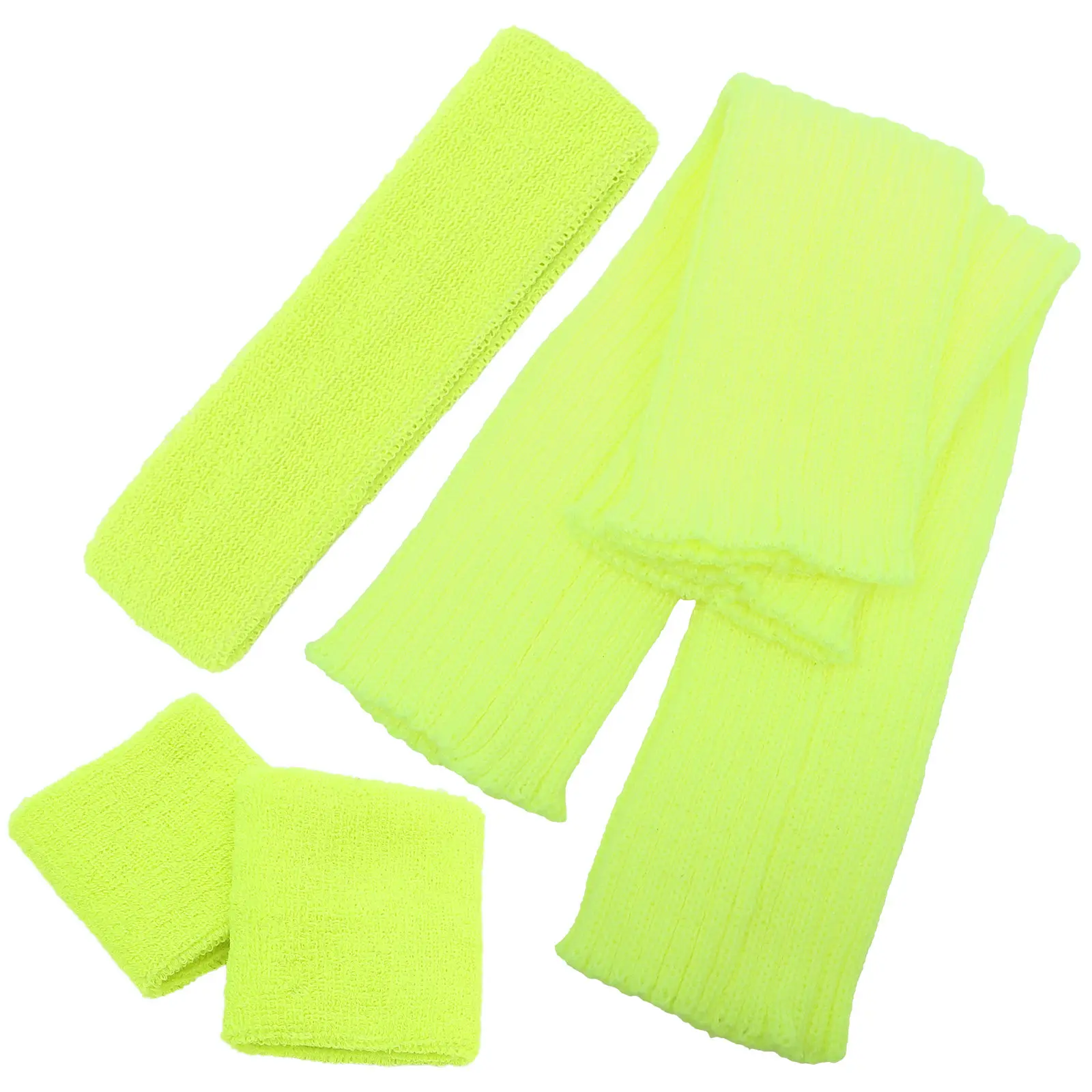 

1 set 1 Set Elastic Knitting Sweatband Wristband Leg Cover For Sports Gym Yoga Running Headbands Wristbands Set Men Women