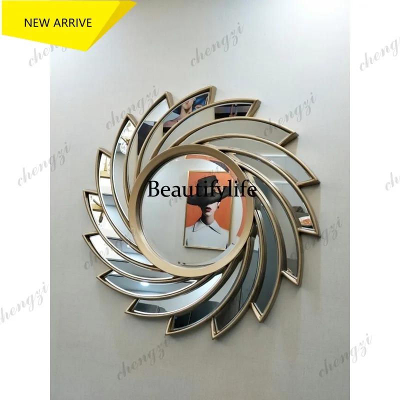 L181 European luxury living room entrance decorative wall mirror sample room background wall fireplace mirror