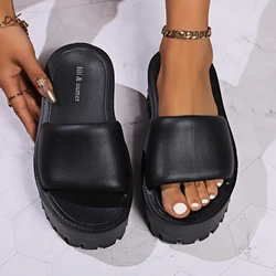 2024 Summer New Women Slippers Couple Beach Slippers Soft EVA Thick Sole Slides Shoes Platform Flat Heel Slippers Casual Sandals