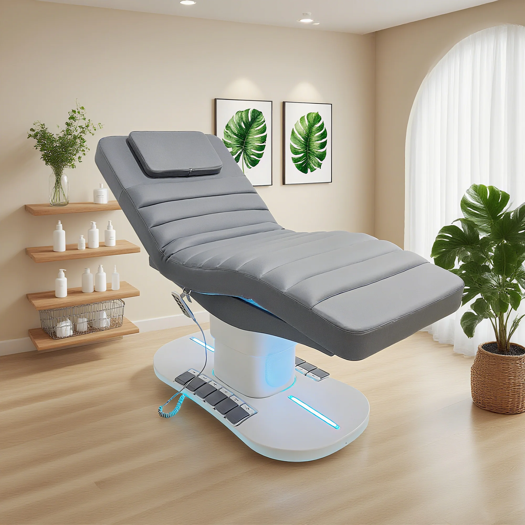 Economy Electric Spa Treatment Bed 3 Motors Hydraulic Lift Beauty Massage Table Electric Recliner Chair Facial Salon Furniture