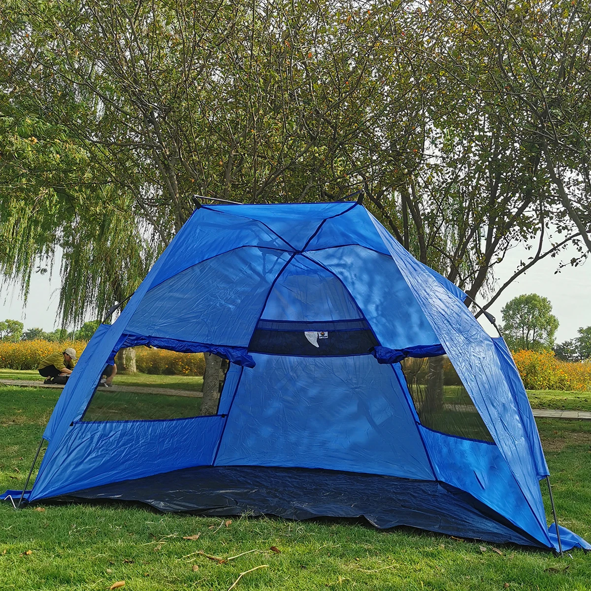 

Портативная складная всплывающая автоматическая палатка на 3-4 человека с защитой от ультрафиолета, водонепроницаемая для кемпинга и пляжа, простая установка для семей