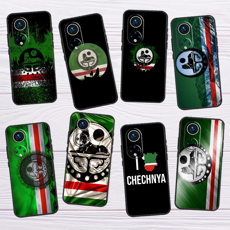 Chechnya Wolf Chechen Flag For Honor X8 X7 X9 a 50 70 90 Magic5 Lite Huawei P60 P40 P20 P30 Pro P Smart Nova 9 5T Case