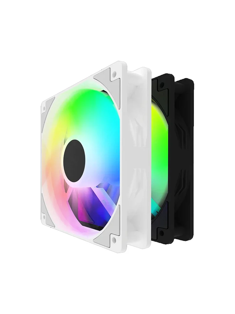 Wentylator obudowy komputera 120 mm 12 V RGB Cyclic Mirror Efekt świetlny do komputera stacjonarnego Rozpraszanie ciepła Kolorowe wewnątrz i na zewnątrz Świecące — zdjęcie 2