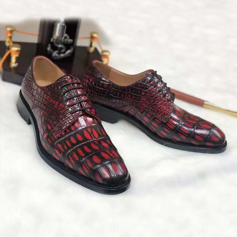 tianxingshangping  new arrival men shoes  male crocodile leather  men dress brush color men formal