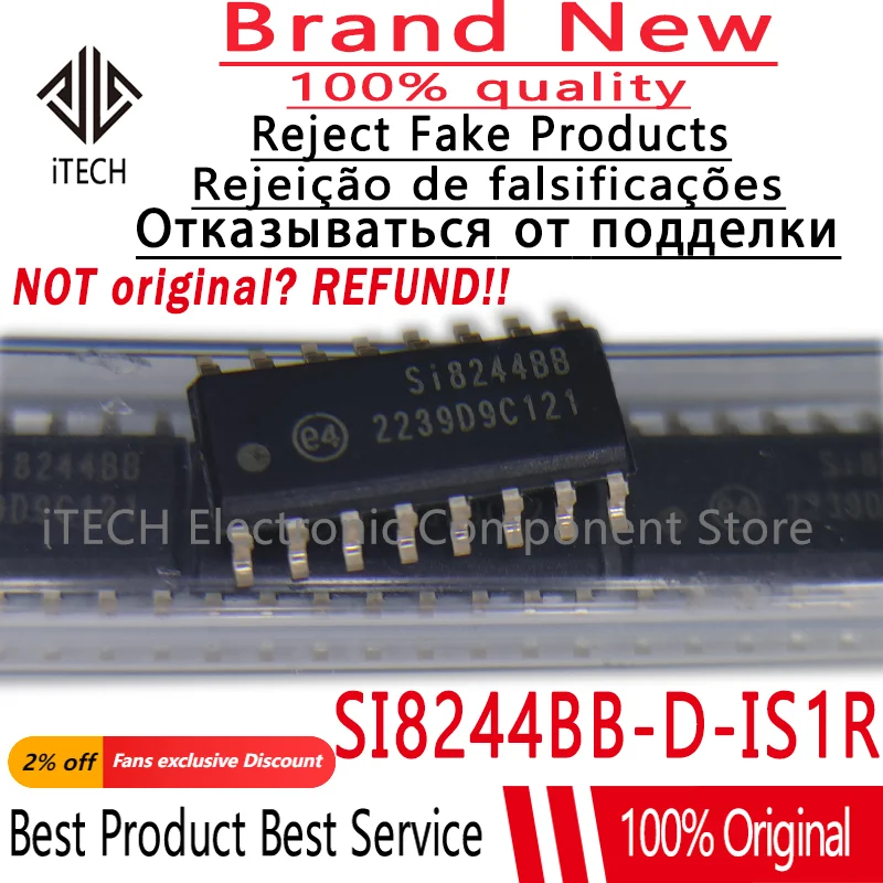 

(2-50)pcs/lot Original SI8244BB-D-IS1R SI8244BB-D-IS1 SI8244BB SOP-16 100% New and Genuine