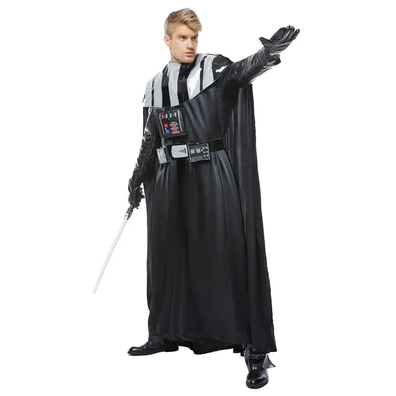 Darth Cos Vader Cosplay Anime Kostuum Jumpsuit Vest Mantel Zwart Uniform Fantasia Mannen Jongens Halloween Carnaval Party Vermomming Pak