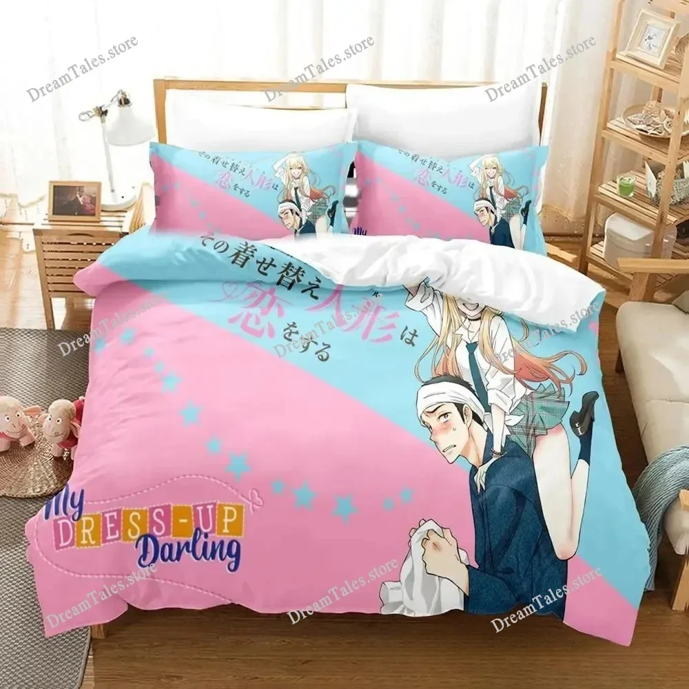 Anime My Dress-Up Darling Bedding Set Single Twin Full Queen King Size Bed Set Adult Kid Bedroom Duvet Cover Sets Home Textiles7