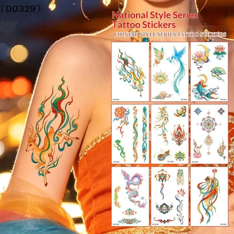 5 Sheets  Temporary Tattoo Stickers Waterproof Long Lasting Vivid Patterns For Cosplay Festivals Parties Body Decor〔DD329〕