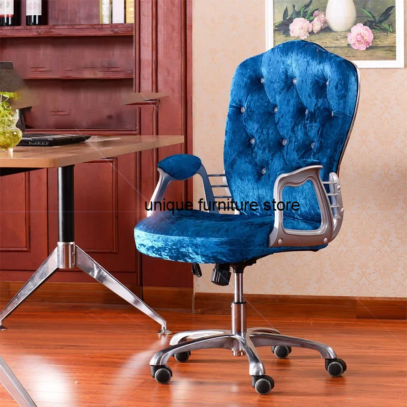 Wheels Glides Office Chair Swivel Luxury Velvet Height Extender Office Chair Mobile Home Sillas De Oficina Hotel Furniture