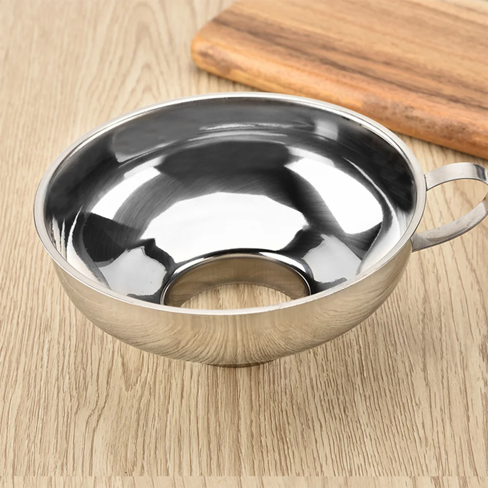 

2Pcs Stainless Steel Funnel Kitchen Funnel for Liquid Powder Spices Transfer Removable Strainer Metal Filter