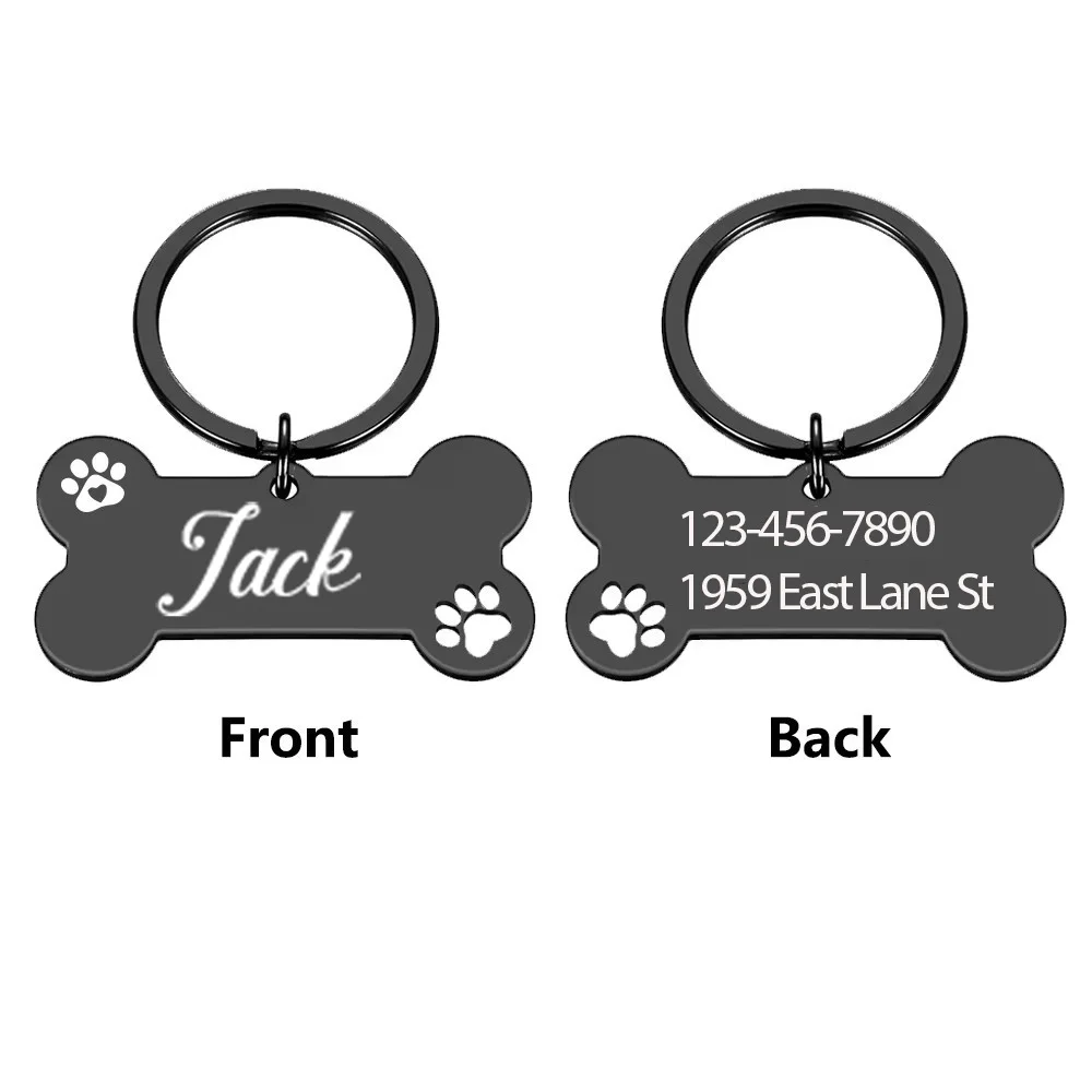 

1 pc cool style Oblique font Laser Engraving Dog Tag Personalized Text Personalized Dog Tags Personalized Pet ID Tag For Dog