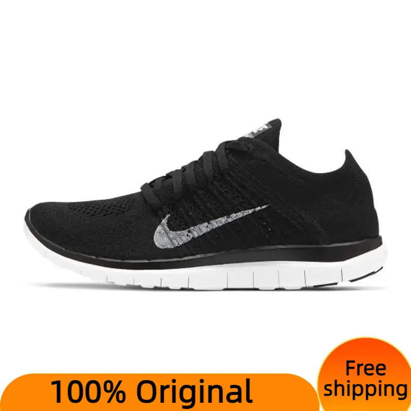  Nike Free 4.0 Flyknit Black White 2020 Women's Sneakers shoes 631050-001