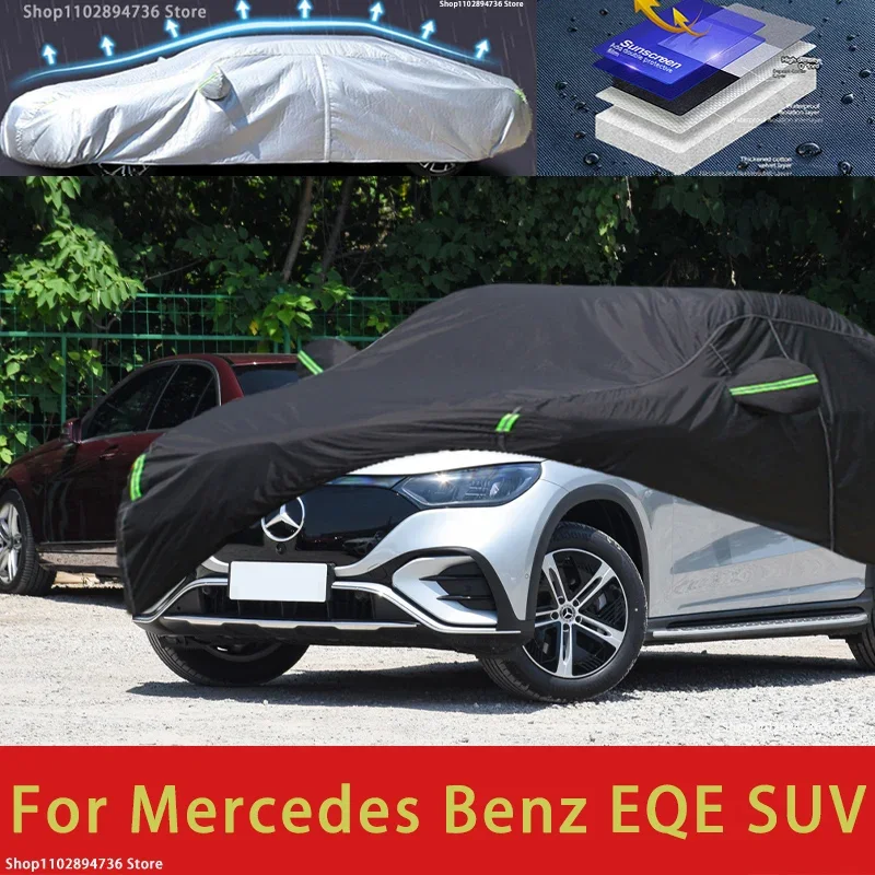 

For Mercedes Benz EQE SUV Outdoor Protection Full Car Cover Covers Sunshade Waterproof Dustproof Black Car Cover