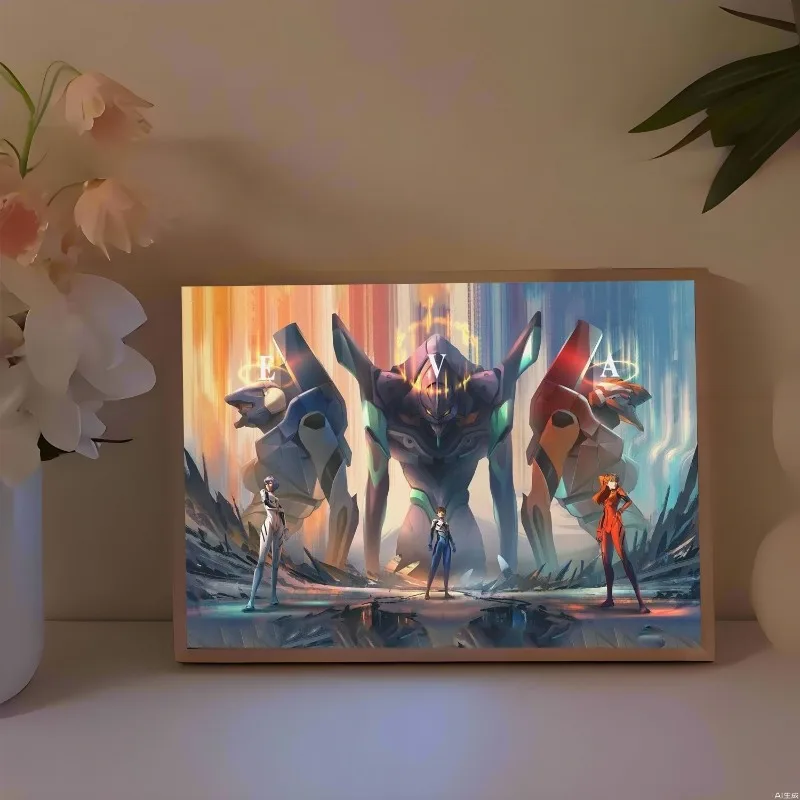 Neon Genesis Evangelion Lighting schilderij Perifere Asuka driedimensionale fotolijst woonkamer ins windlantaarn schilderij
