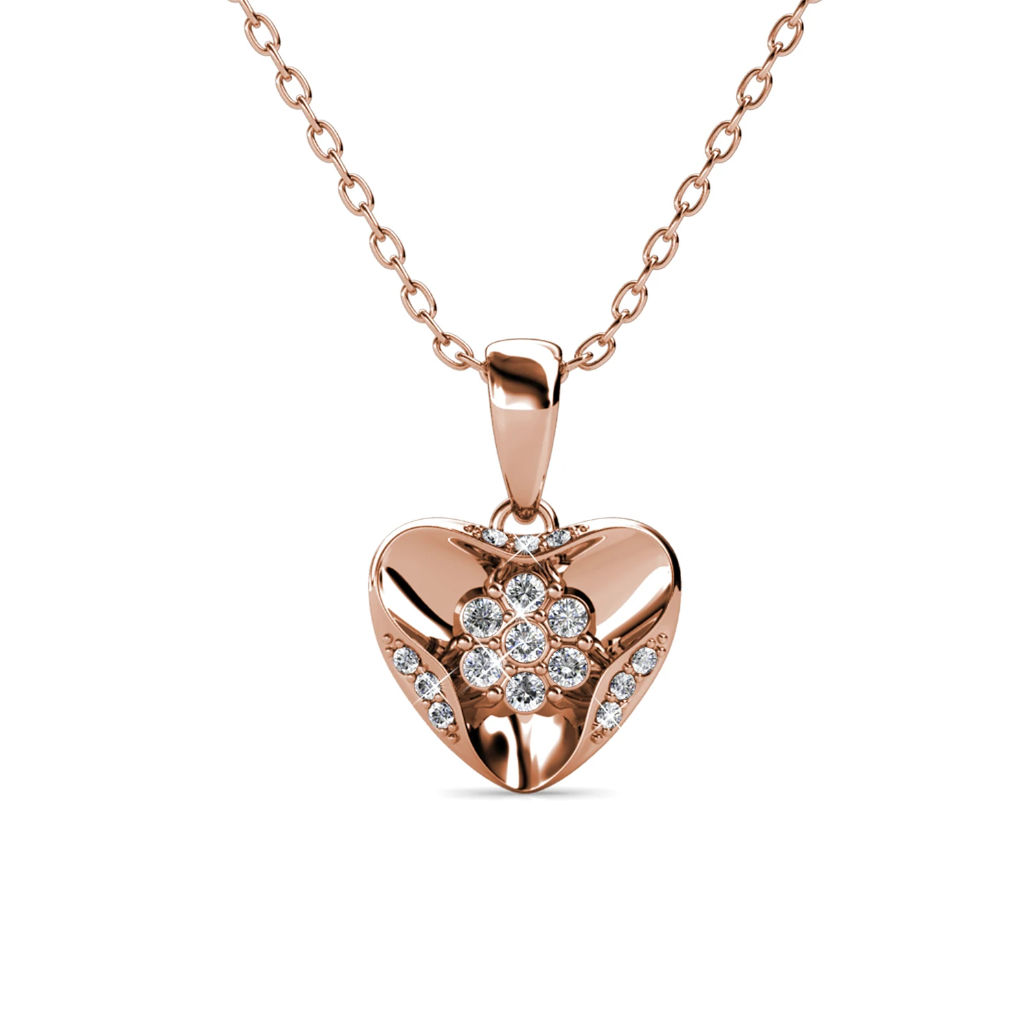 

Daisini 925 Серебряное ожерелье с подвеской в виде сладкого сердца и кристаллами Сваровски, розовое золото 18 карат, ювелирные изделия, оригинальный дизайн