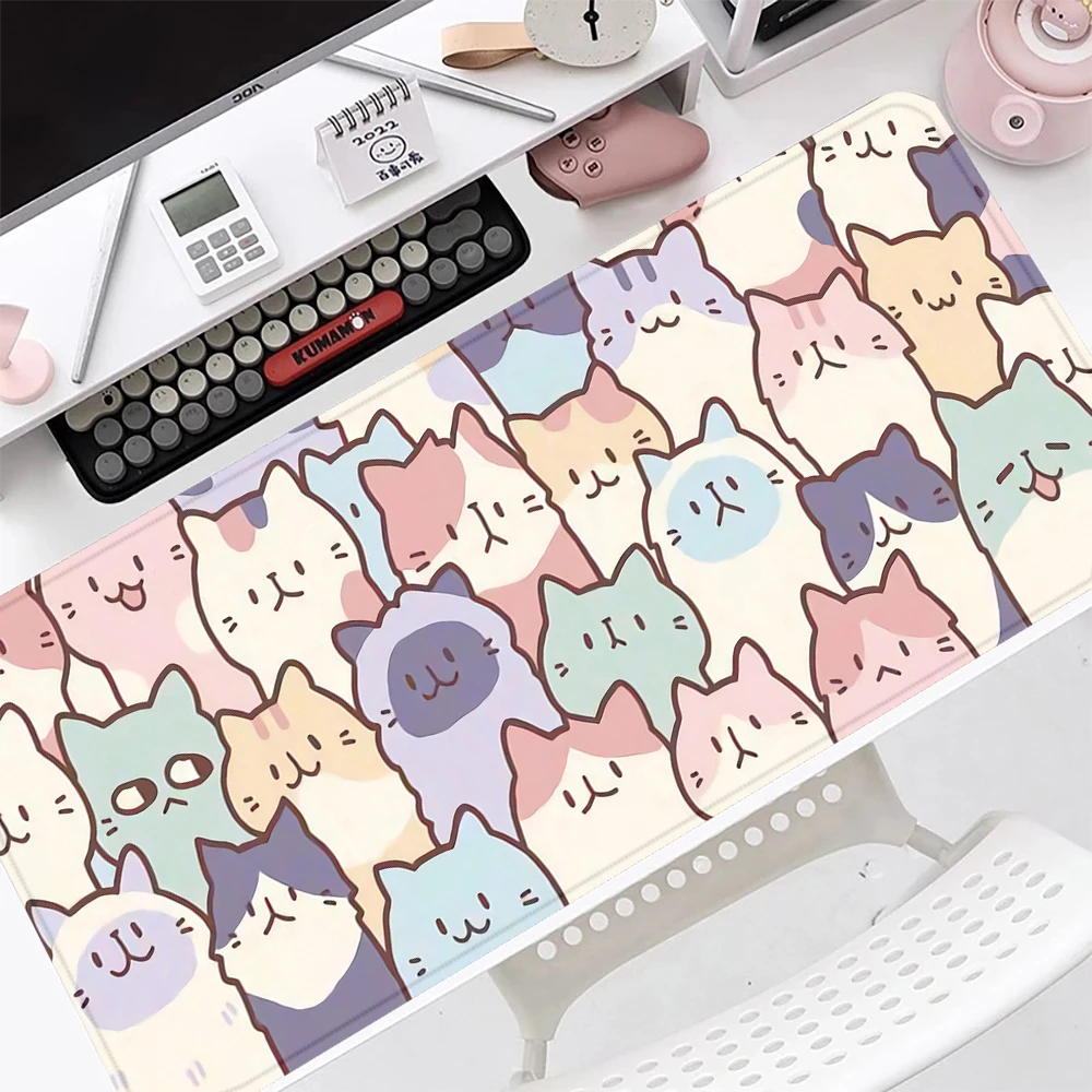 

Kawaii Dense Kittens mouse pad - 600x300x2mm Rectangle Stitched Edge, Durable Dust-Resistant
