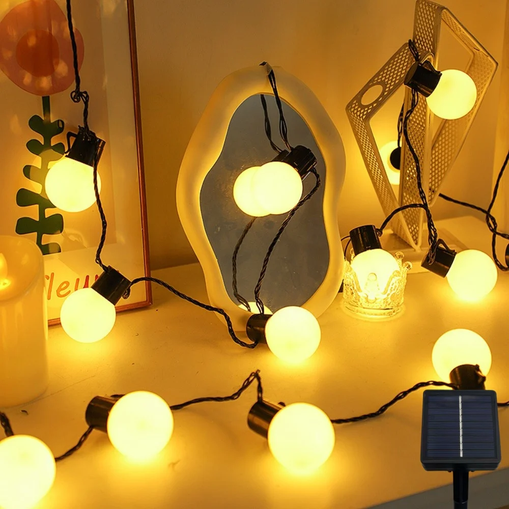 1PC 5M10LED/8M20LED Solar Globe String Lights LED Outdoor Waterproof Fairy Lights for Patio Garden Party Home Holiday Decor