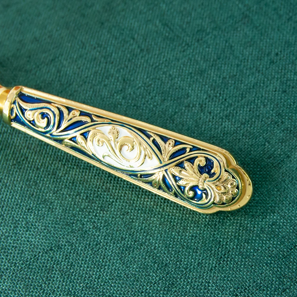 HTISOK Orthodoxer Handkerzenhalter, vergoldet, byzantinischer Stil, christlicher religiöser Ritual-Kerzenhalter für die Kirchenandacht – Detail 8