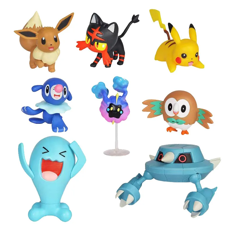 10Pcs/Set Pokemon Ultimate Battle Figures Toys Litten Charizard Haunter Jolteon Pikachu Eevee Dolls Anime Action Model Gifts