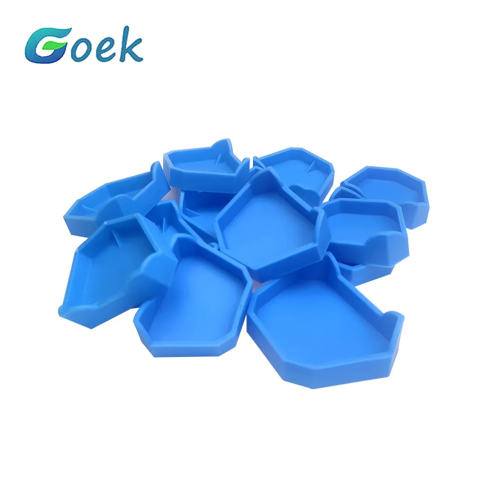 6pcs/set Dental Mold Plaster Bases S M L Denture Tray Silicone Model Rubber Mould Former Blue Color Dentistry Material Lab Tool