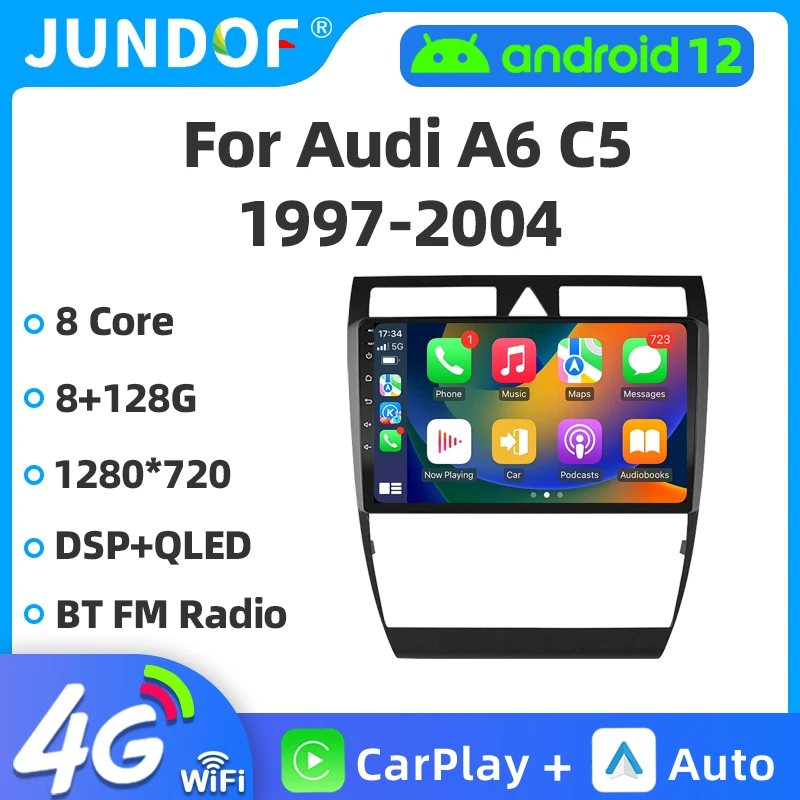 

Автомагнитола 2 Din Android 11 для Audi A6 C5 1997 - 2004 S6 2 1999 - 2004 RS6 1 2002 - 2006 мультимедийный видеоплеер 4G Carplay Auto