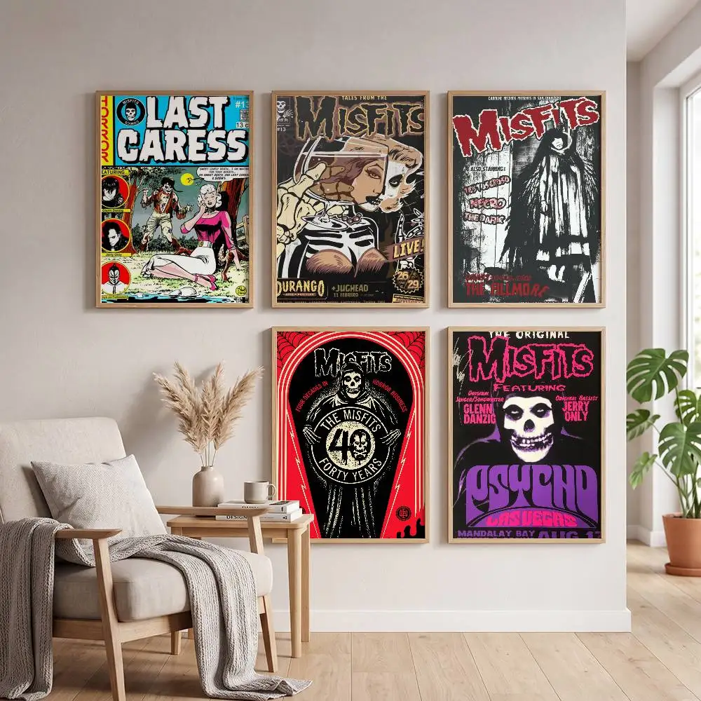 M-Misfits Vintage Poster Self-adhesive Art Waterproof Paper Sticker Coffee House Bar Room Wall Decor