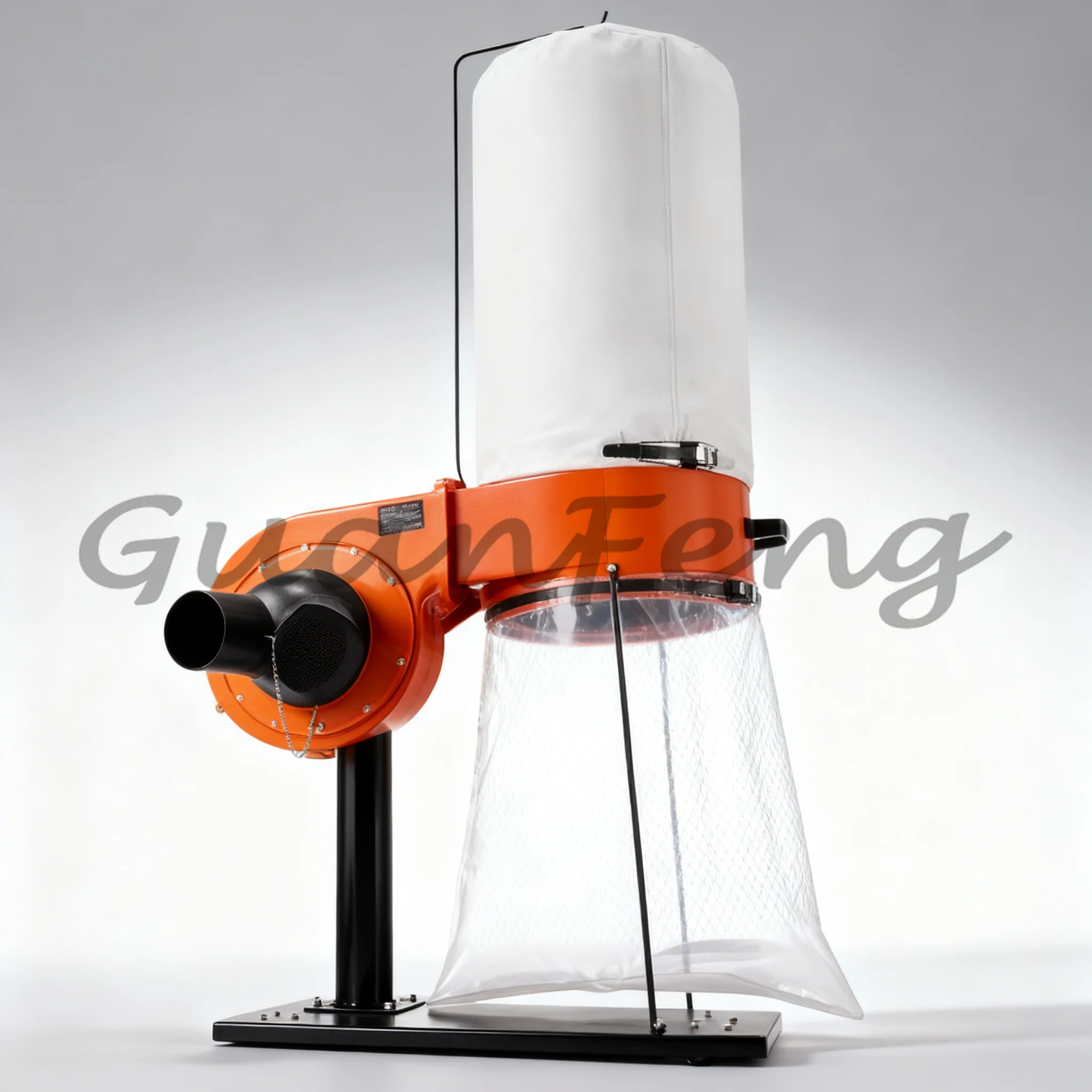 High Speed 800CFM Conical Dust Collector, 1HP Motor, 16 Gallon Large Capacity 2.5-Micron Sawdust Collection System