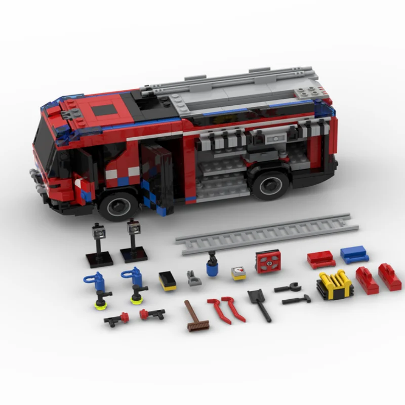 blocs-de-construction-de-technologie-de-camion-de-pompier-de-ville-877-pieces-jouets-d'assemblage-creatifs-modeles-de-voiture-puzzle-pour-enfants-cadeaux-moc