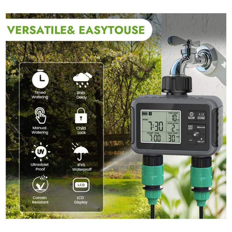 

ABVJ-Intelligent Outlet Irrigation Watering System Automatic Watering Withlcd Display Timed Watering Smart Irrigation Equipment