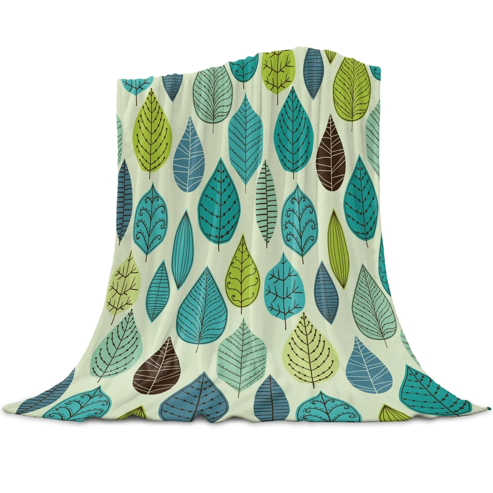 Flannel Throw Blanket Macro Texture of Green Leaf with Veins Environment Foliage Botany Ecology Warm Soft Lightweight King Size