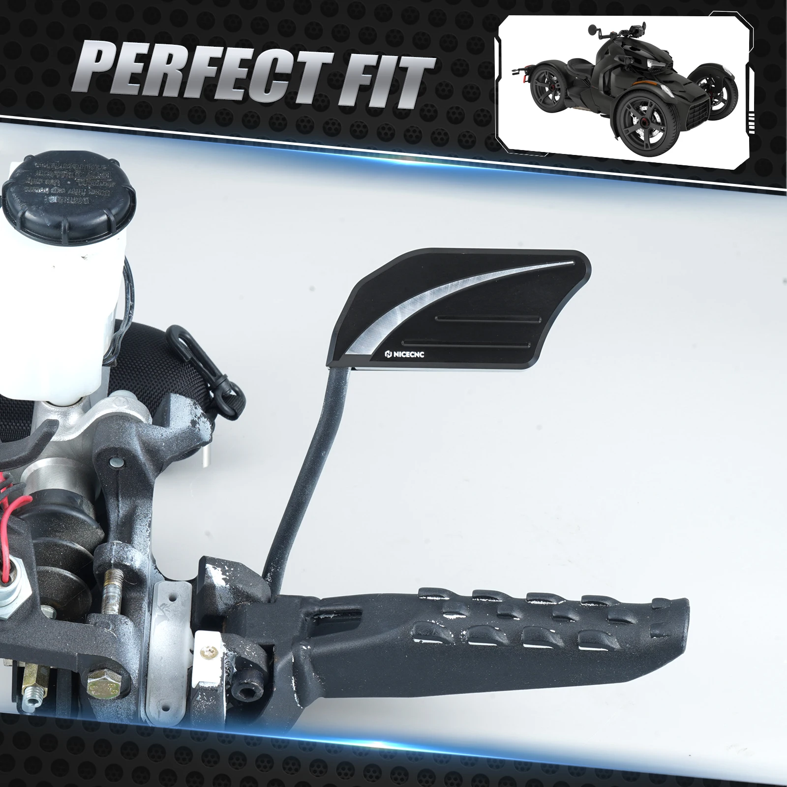 

For 2022-2023 Can-Am Ryker 600 Ace 900 Ace Brake Lever Tip Brake Pedal Pad for Can-Am Ryker 600 900/Rally Edition 2019-2021