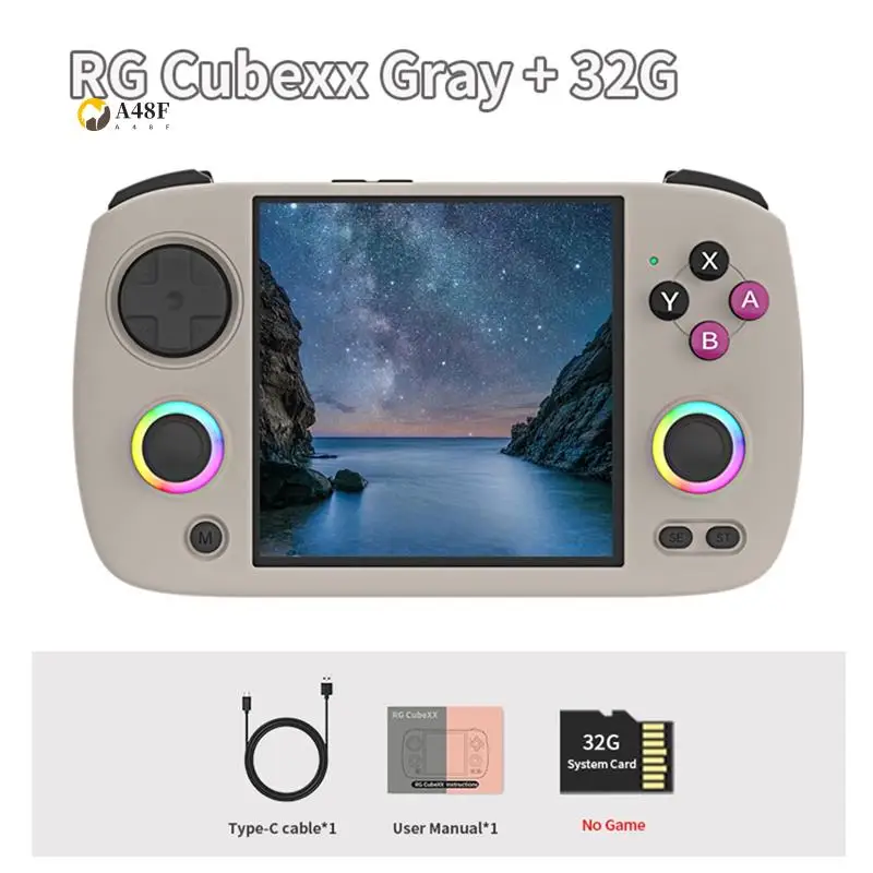 

A48F-RG Cubexx Ретро портативная игровая консоль 32 ГБ RGB джойстик видеоигровой плеер поддерживает WIFI Bluetooth
