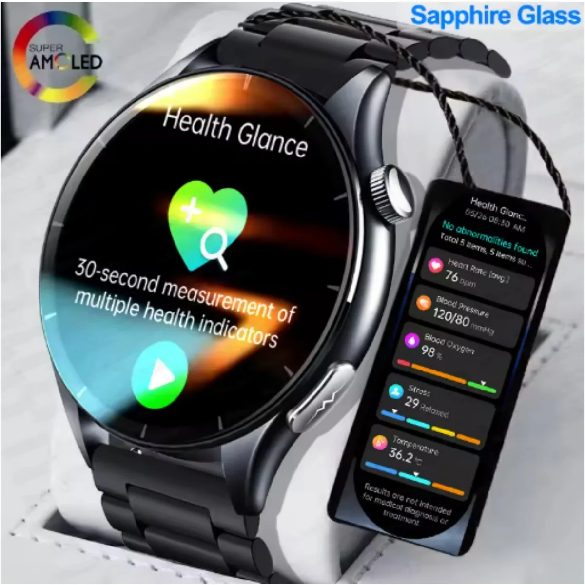 

2027 New Smart Watch NFC ECG+PPG Blood oxygen Uric Acid Blood Pressure Sapphire Smartwatch Men For iOS Android Smart watch men
