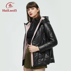 HaiLuoZi-abrigo de algodón fino para mujer, Parka delgada a prueba de viento, chaquetas informales de alta calidad, moda de primavera y otoño, 56, 2022
