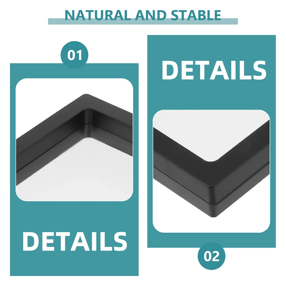 

3 set Transparent Jewelry Display Case Floating Frame Earring Holder Ring Organizer Stand Dust-Proof Storage Rack For Necklace