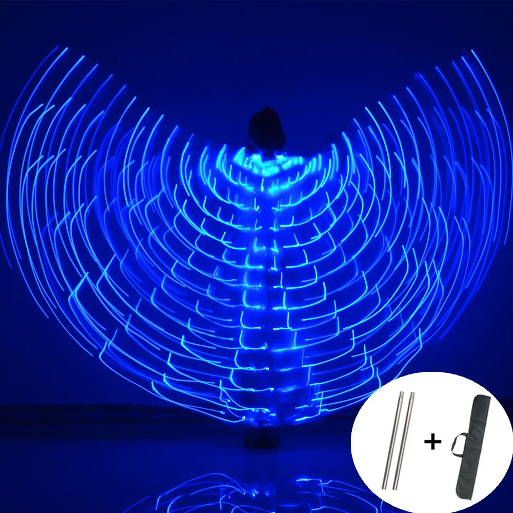 LED Wings Luminescent Color Cloak Adult Dancers Luminous Butterfly Wing Stage Performance Belly Dance Wings Party Night Show