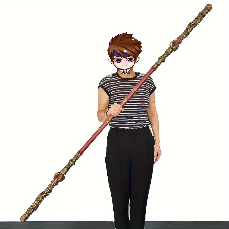 70in Sun Wukong Inspired Golden Staff PU Black Myth Weapon Cudgel Real Full Size Japanese Katana Samurai Sword Cosplay Accessory