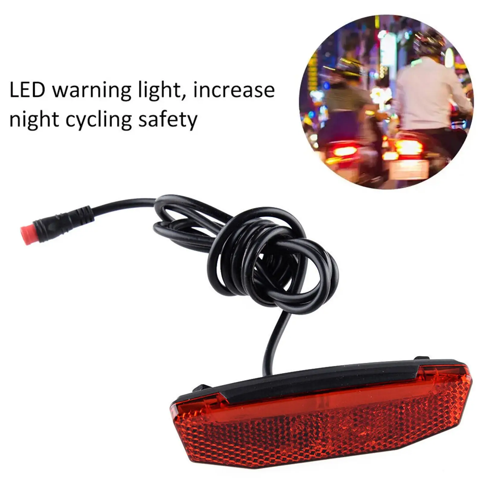 Ebike Accessories 6-60V Bicycle Rear Tail Light Cycling Electric Bicycle Safety Warning Lamp Bicycle Ebike Tail Light