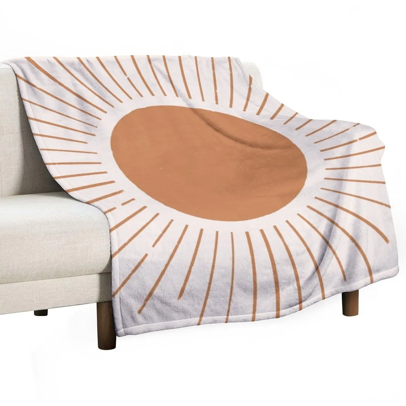 Terracotta boho sun rays Throw Blanket funny gift Beach anime Blankets