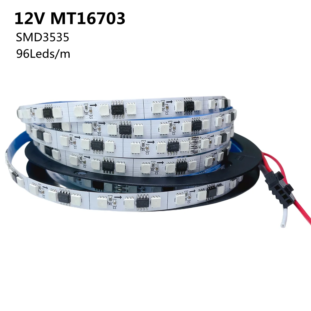 

12V Addressable MT16703 LED Strip 5m 4Pin Dual-Signal 96 LEDs/m WS2815 Updated SMD 3535 RGB Pixels Smart Lights Tape