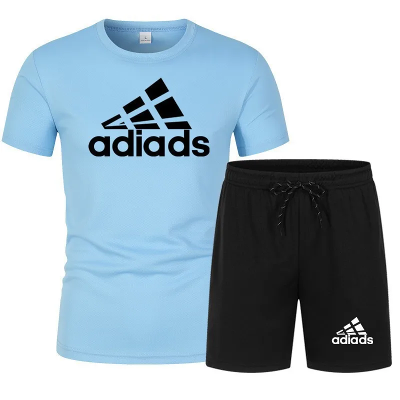 

Sports Set 2024 Summer New Men's Sports Wear Set Mesh T-shirt+Shorts 2-piece Set for Men's Running and Fitness Training Set S-4X