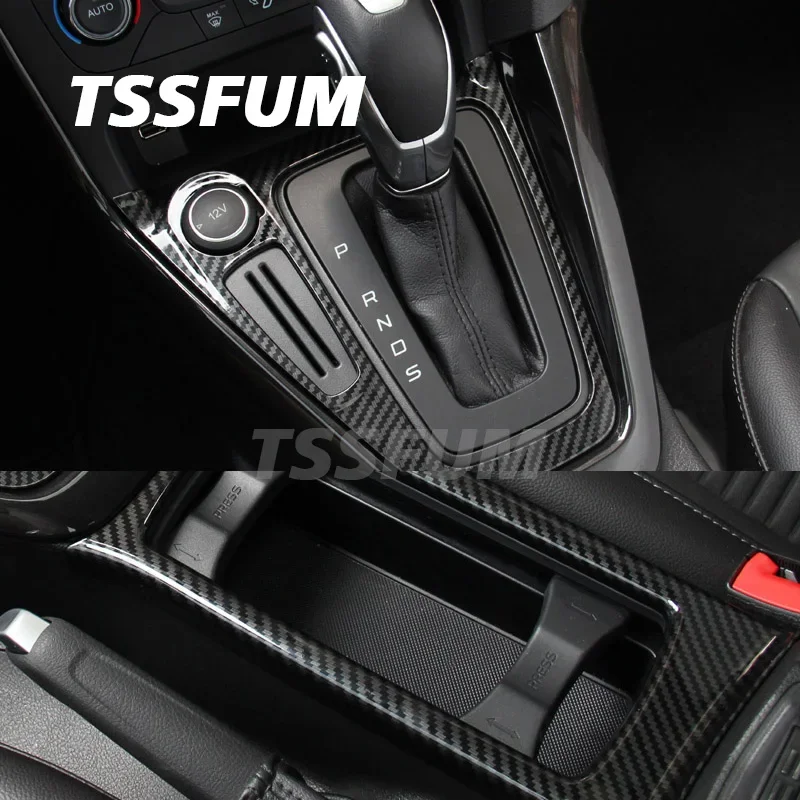 For Ford Focus MK3 2015 2016 2017 2018 Car Interior Carbon Fiber Sticker Center Control Gear Shift Panel Cover Car Accessories