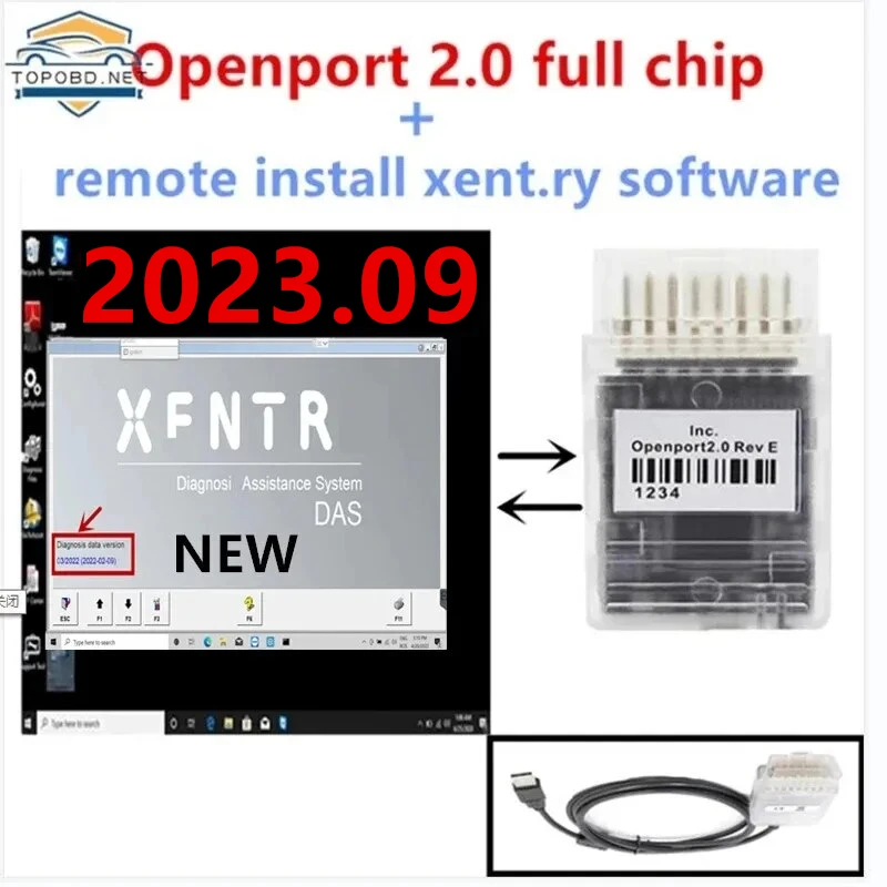 2023 Tactrix Openport 2.0 ECU Chip Tuning Tool Open Port USB 2.0 ECU Flash OBD2 OBDIIwith 2023.09 xentry software remote instal